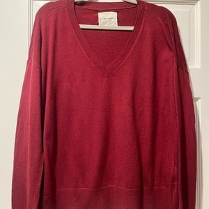 EUC Lucky Brand Red V-Neck Sweater